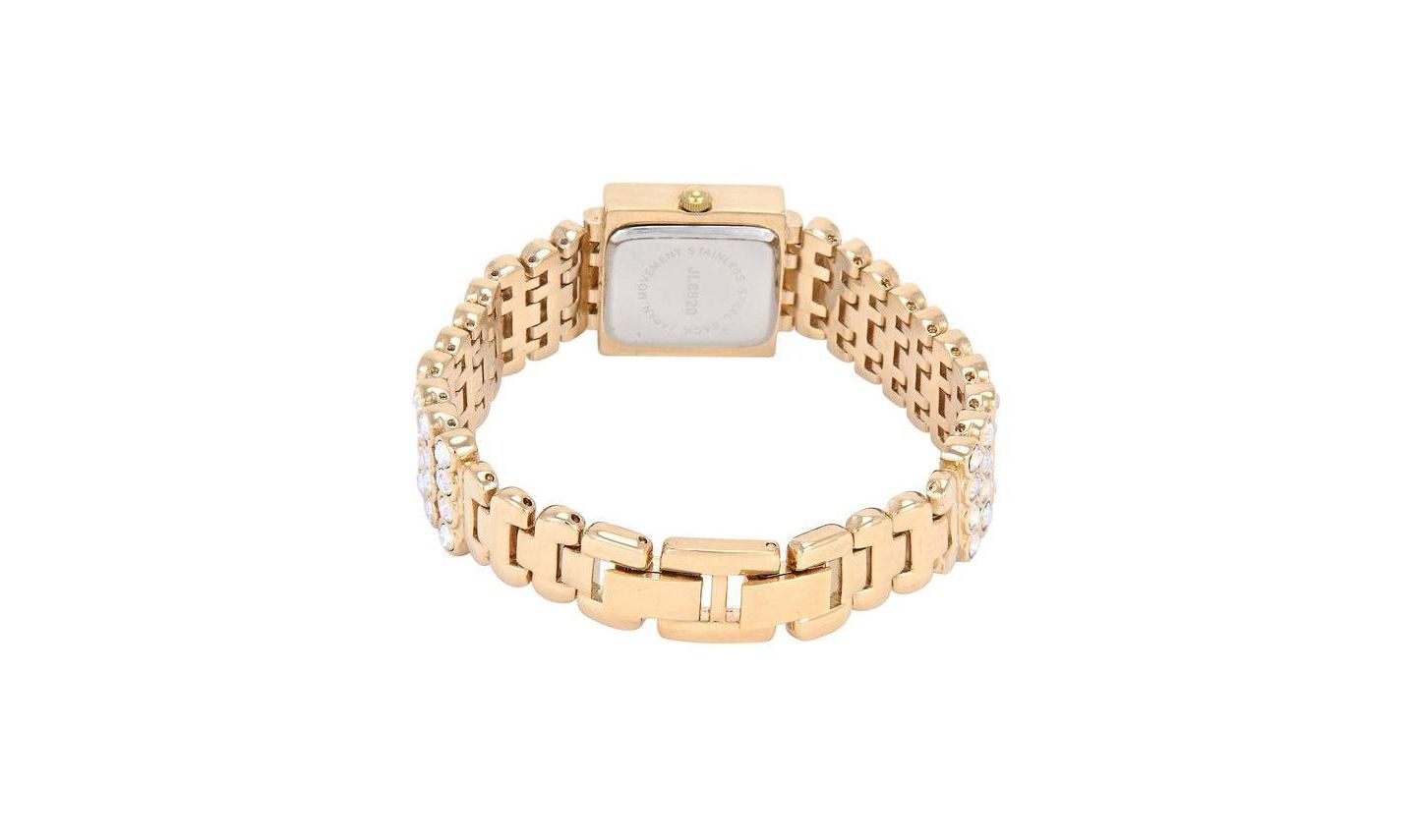 Женские часы Peugeot 14K Gold-Plated Jeweled Watch with Four Strands of Genuine Swarovski Crystals, цвет: Золотой — фото 2