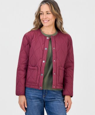 Petite Drawcord Bomber Quilted Jacket