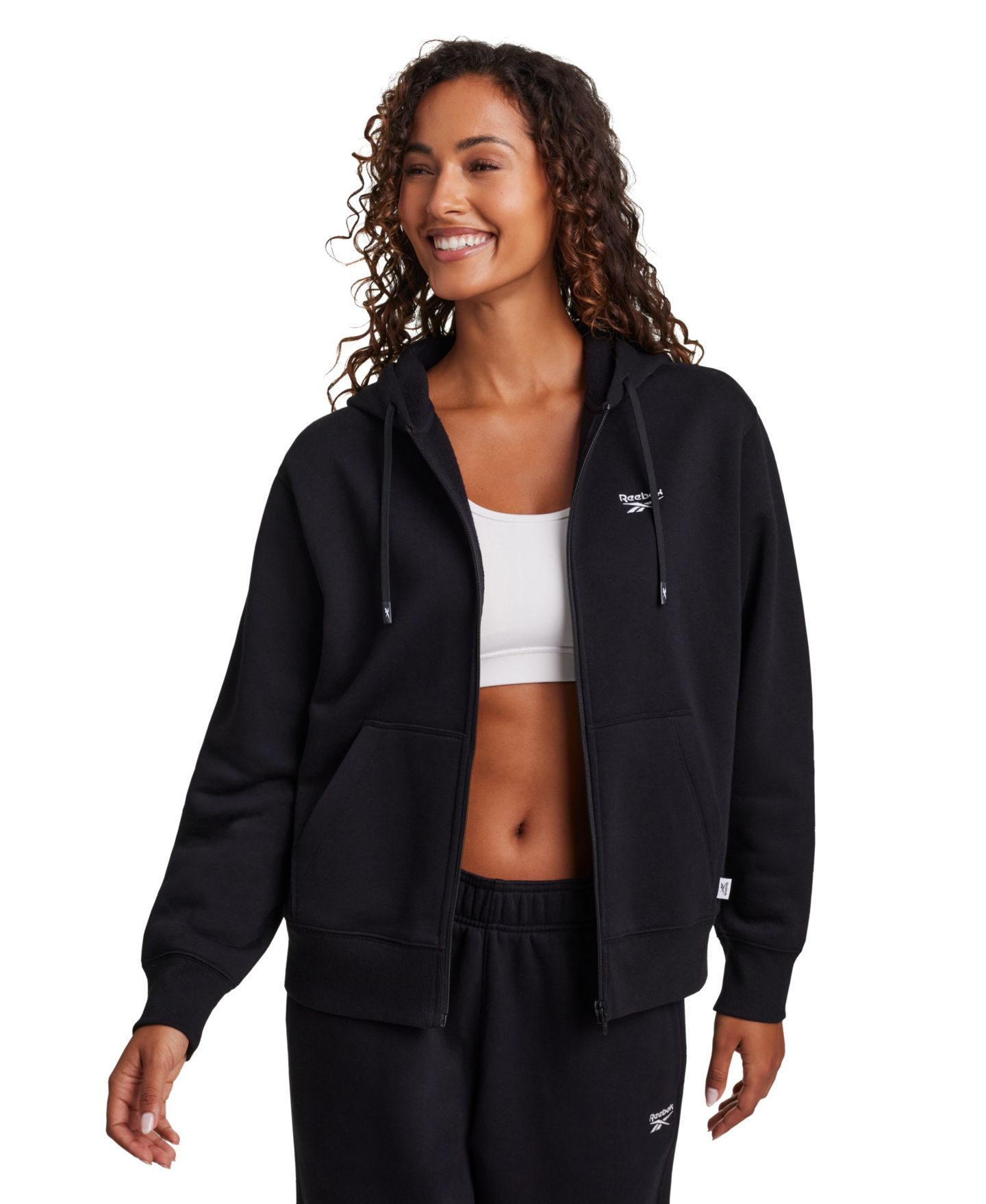 Женский свитшот Reebok Vector Full-Zip, цвет: Чёрный — фото 7