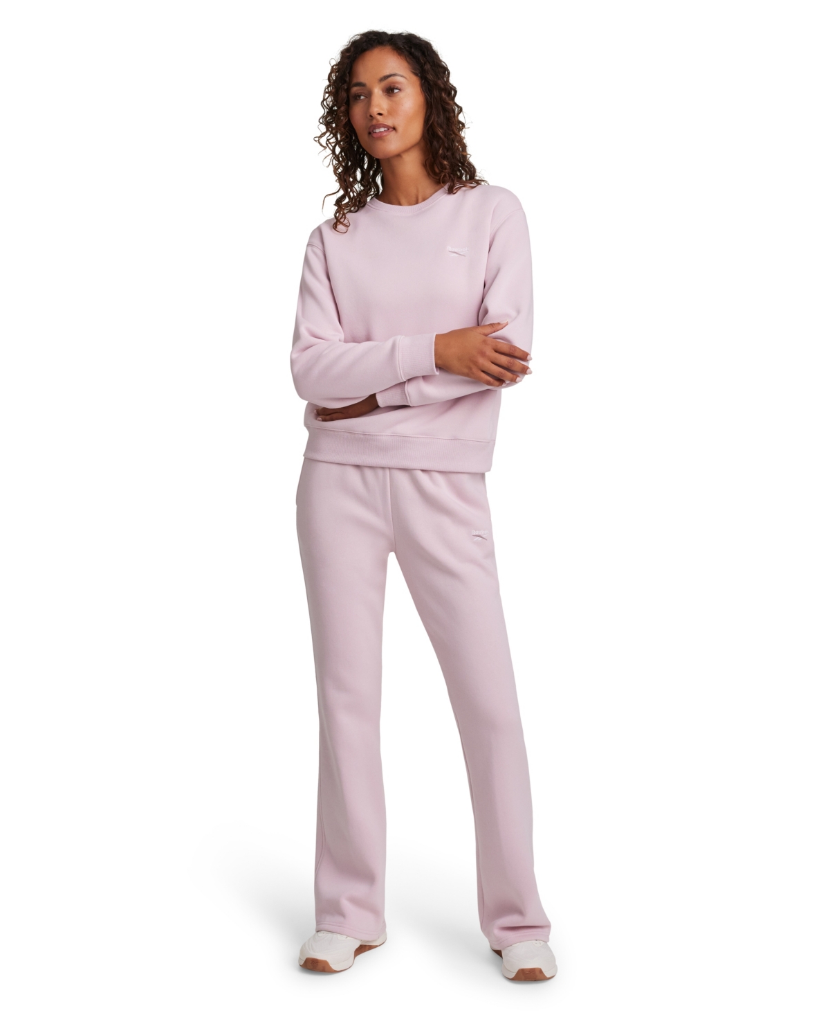 Reebok Women's Small Logo Mid-Rise Flare Pants