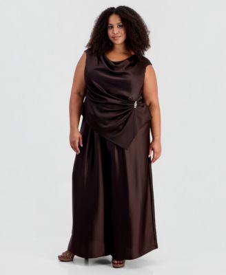 Plus Size Pleated Wide-Leg Pants