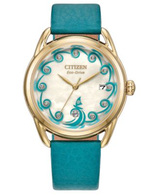 Women's Princess Moana Teal Leather Strap Watch 36mm