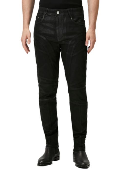 Мужские брюки PCFG Shiny Coated Denim, цвет: Чёрный