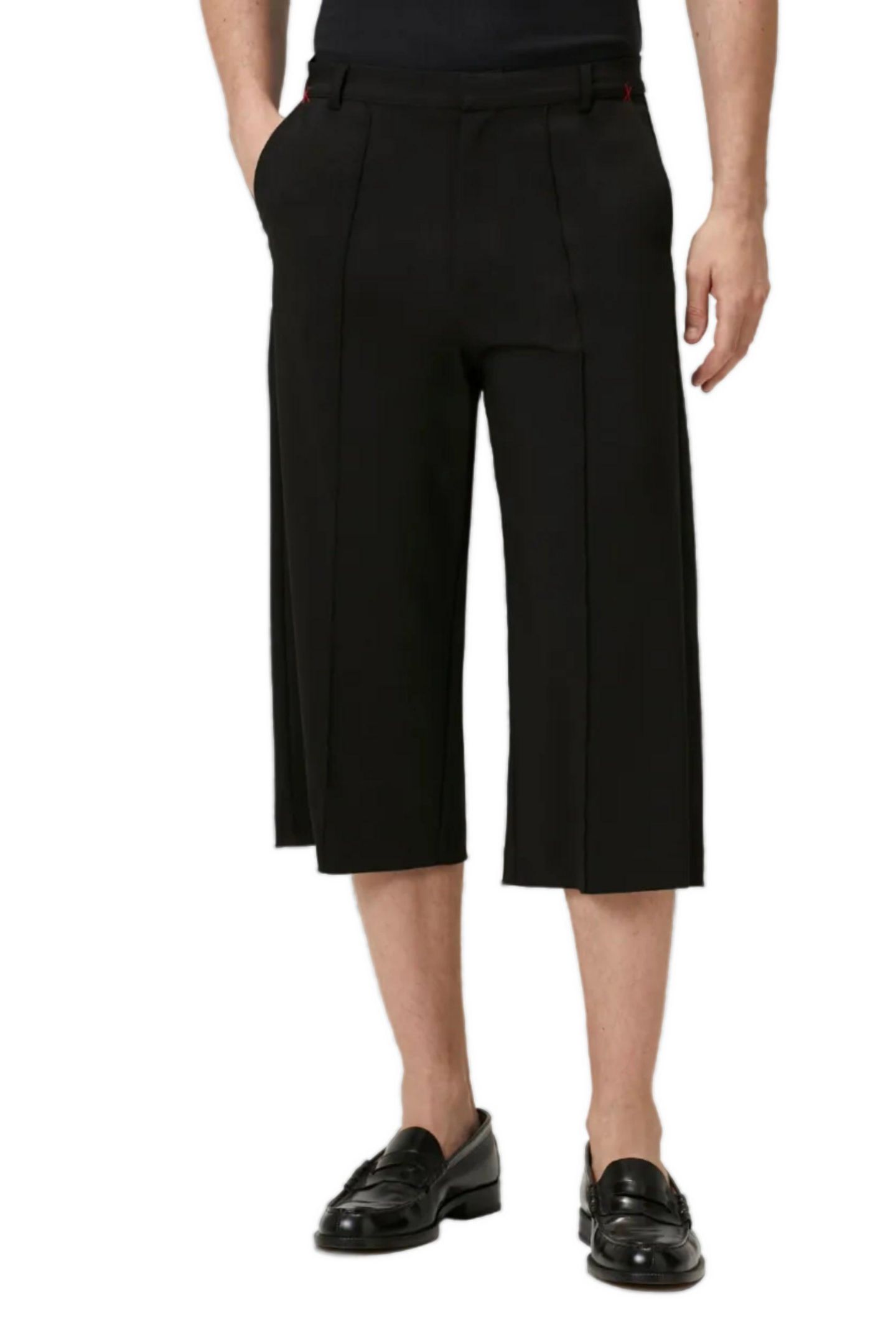 Мужские шорты PCFG Unisex Pleated Cotton-Blend Woven, цвет: Чёрный — фото 1