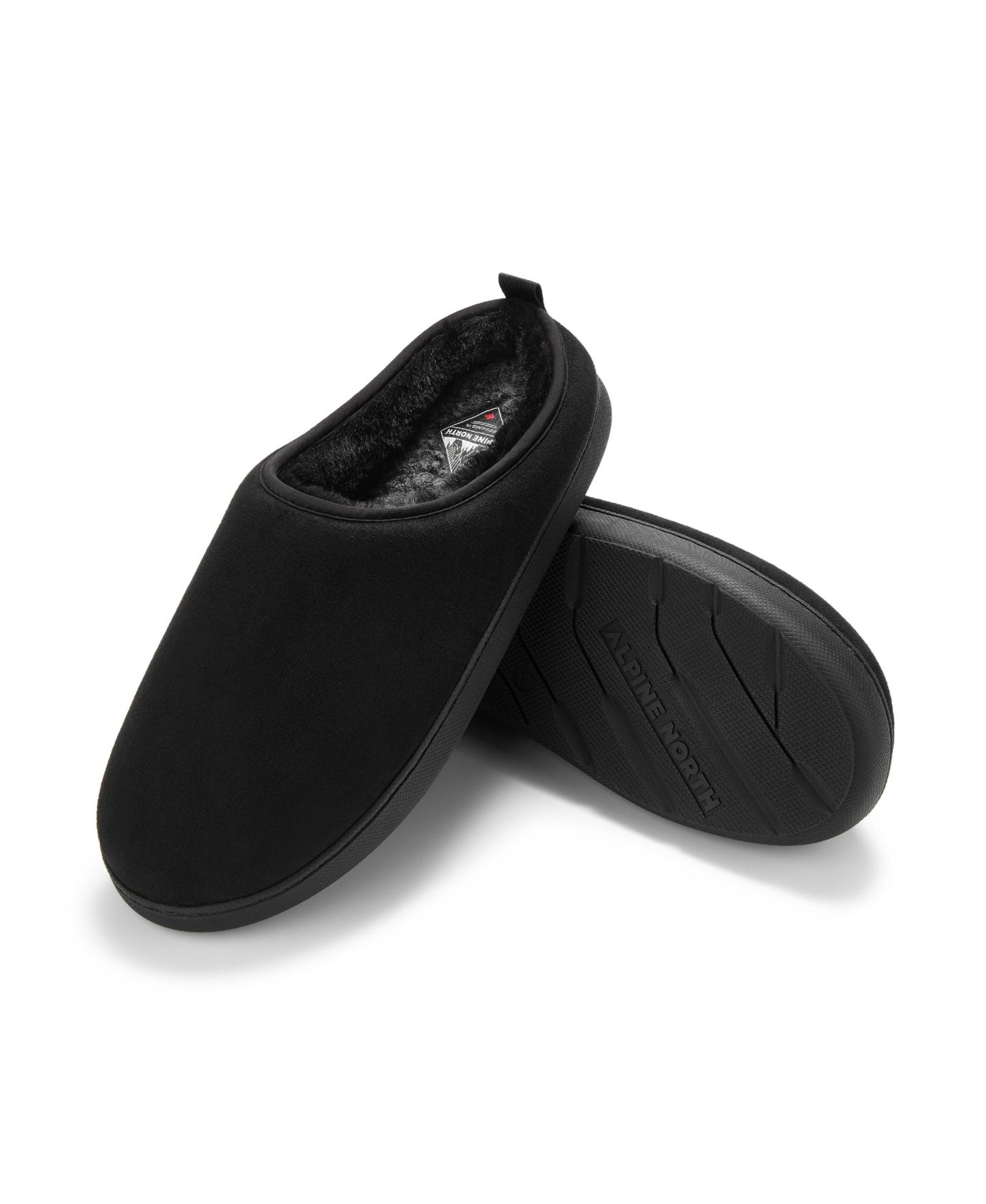 Мужские тапочки Alpine North Canmore Insulated Faux Suede Slippers, цвет: Чёрный — фото 7