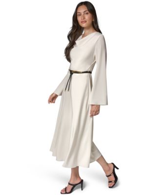 cream color long sleeve dress Allegra K Women Fall Casual Ribbed Knit A-Line Midi 12) / XL (12 Cream Maxi Dress - Macy's