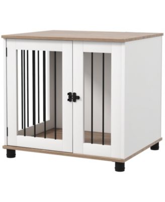 Dog Crate Furniture Side End Table Indoor Kennel with Lockable Door