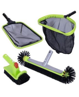 Pool Cleaning Kit Skimmer Net Brush Head Scrub Brush