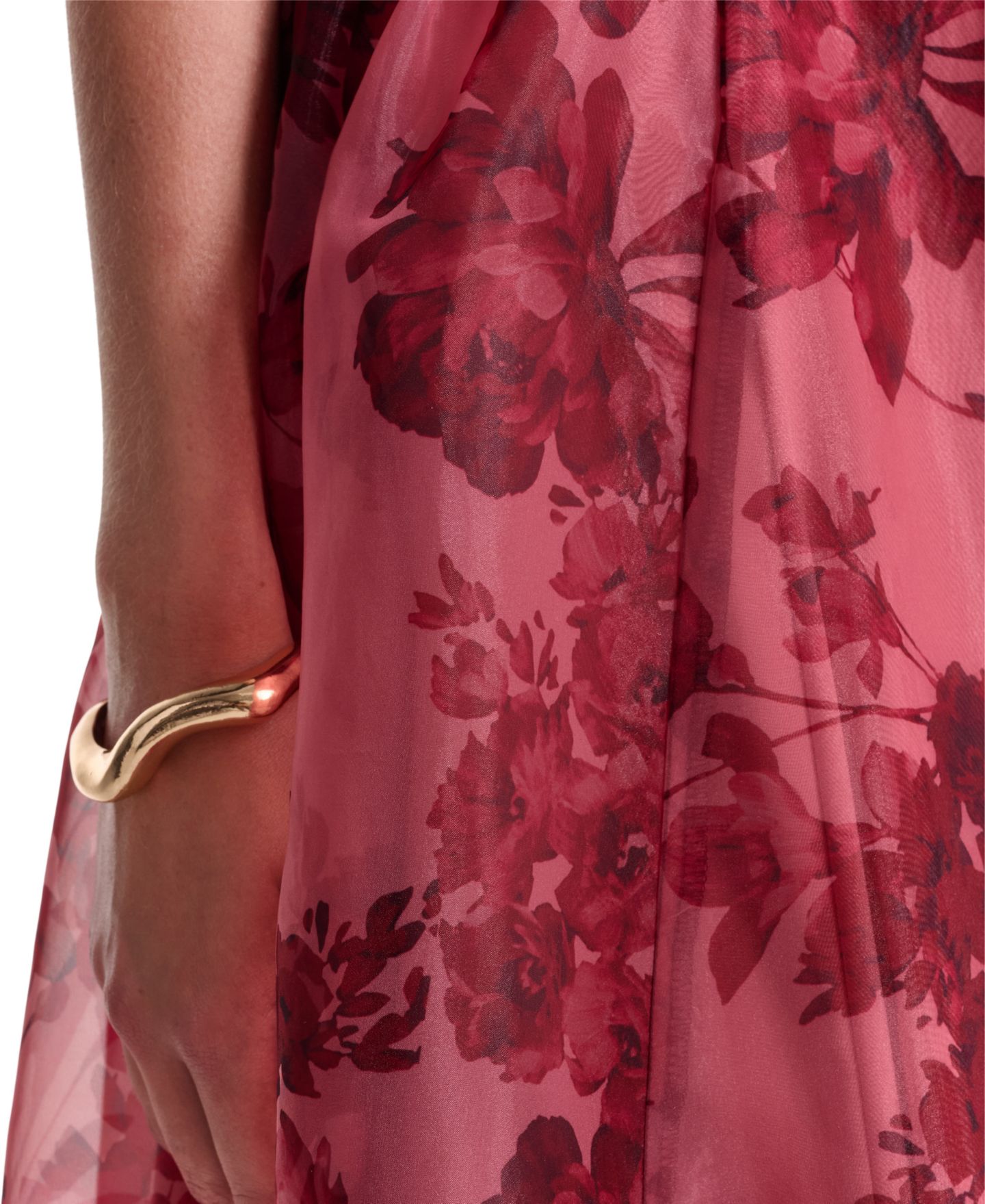 Женское платье Halston Collared Midi, цвет: Розовый с принтом разноцветный — фото 5
