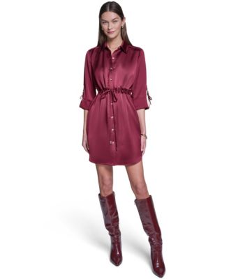 Women's Satin Shirt Dress