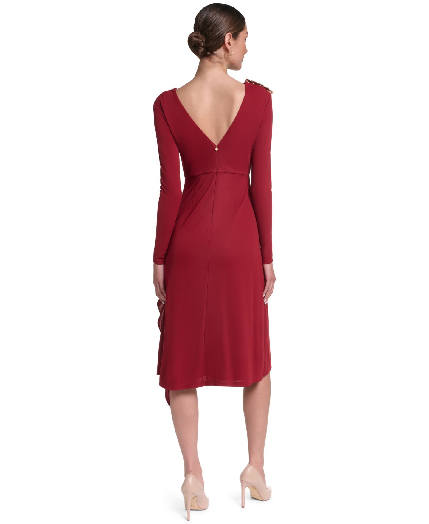 Женское платье Halston Boat Neck Jersey Dress, цвет: Lava — фото 5