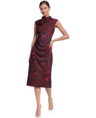 Women's Mock Neck Scuba Dress