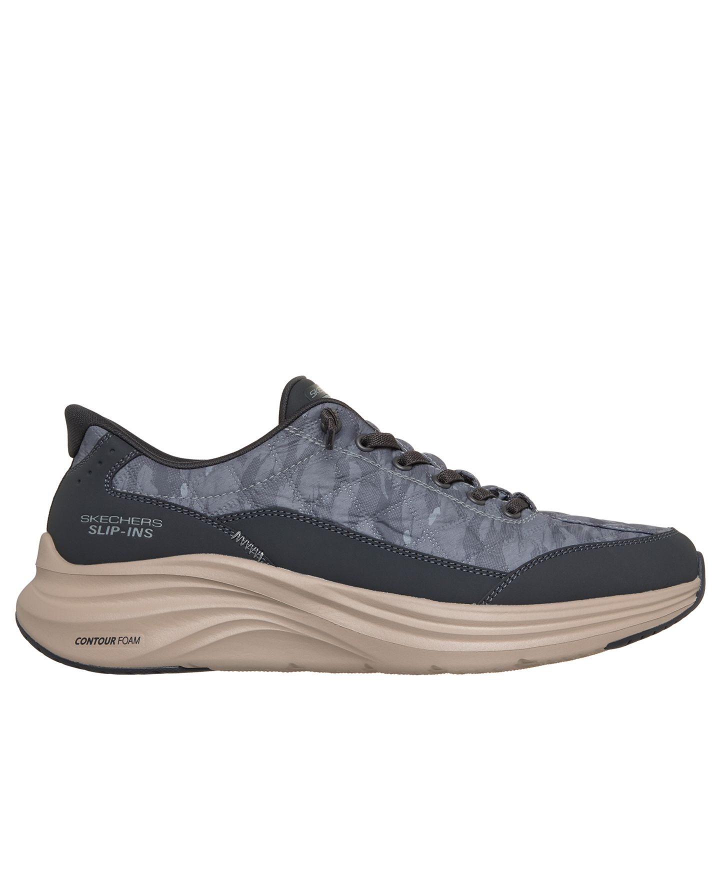Мужские кроссовки Skechers Slip-Ins: Contour Foam - Cozy Fit Camopost Casual, цвет: Чёрный / Натуральный — фото 3