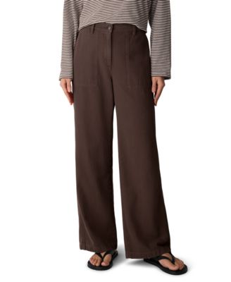 Women's High-Waist Wide-Leg Cotton Pants