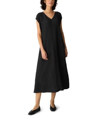 Women's V-Neck Cap-Sleeve Dress