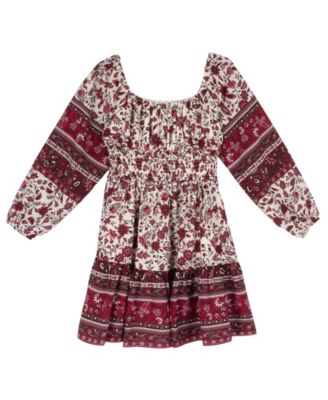 rare editions girls dresses Girls' 7-16 Smocked Waist Long-Sleeve Dress Pink Rachel Gilbert Kace Ivory space cowboy outfit Perfect for any occasion Colour:Salmon
