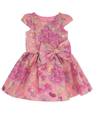 Girls' 4T-6X Brocade Drop Waist Dress
