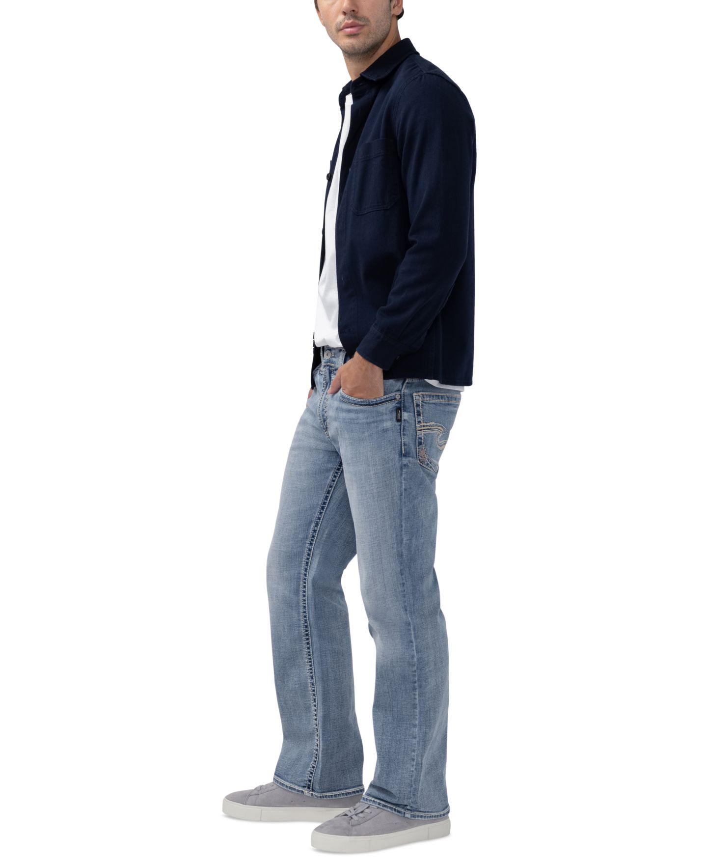 Мужские джинсы Silver Jeans Co. Zac Relaxed-Fit Straight, цвет: Forward — фото 3
