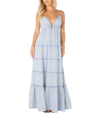 Women's Starlight Tiered Plunge V-Neck Maxi Dress