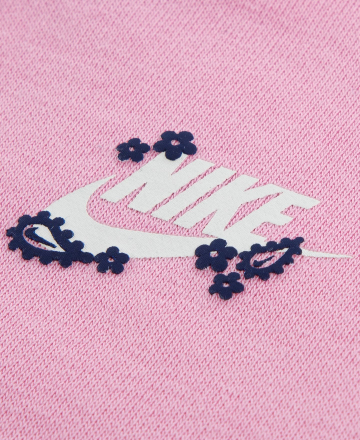 Детский комплект Nike для девочки: свитшот с рюшами и расклешённые леггинсы, цвет: Розовый / Тёмно-синий — фото 4