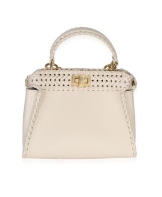 Cream Vitello King Interlace Mini Peekaboo Iconic Satchel