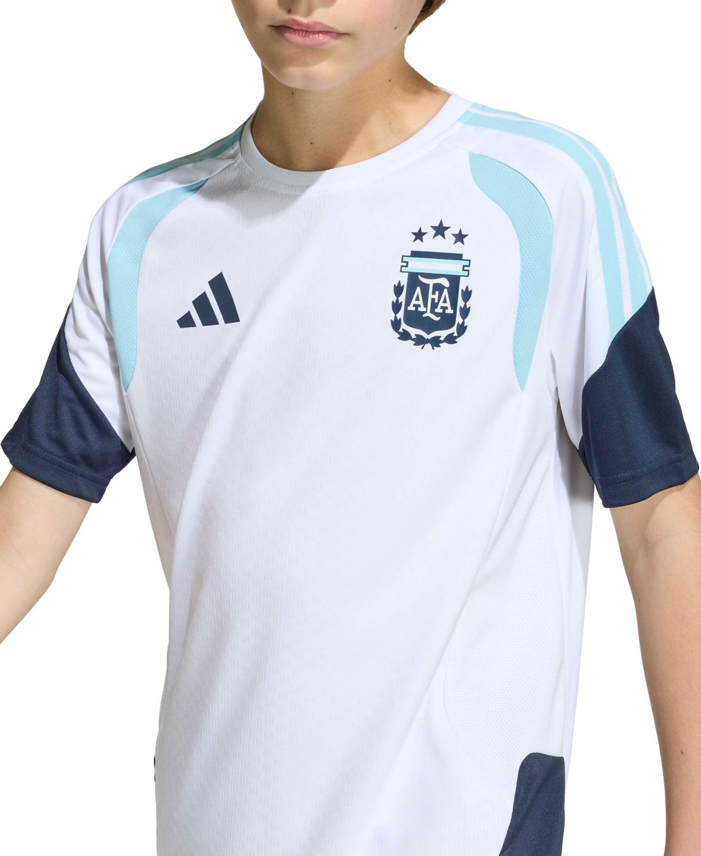 Футболка adidas Argentina 26 Tiro Short-Sleeve Training T-Shirt для мальчиков, цвет: Белый — фото 3