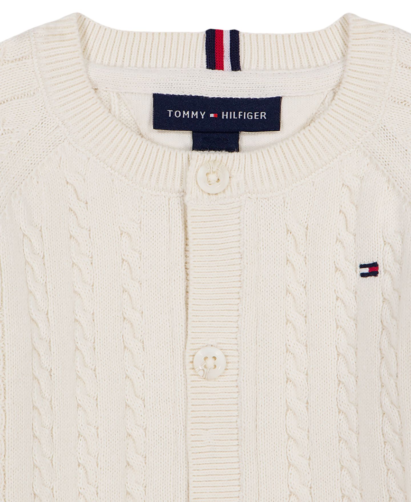 Детский комплект Tommy Hilfiger: кардиган с длинным рукавом и брюки, 2 предмета, цвет: Кремовый — фото 5