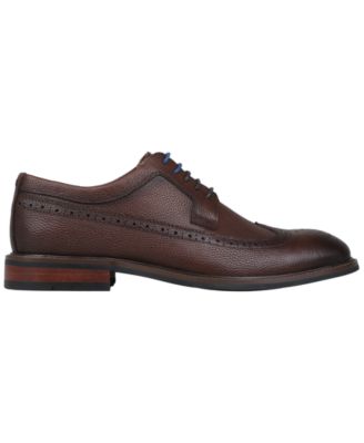 Bar III Men's Asherr Long Wing Brogue Leather Dress Shoes