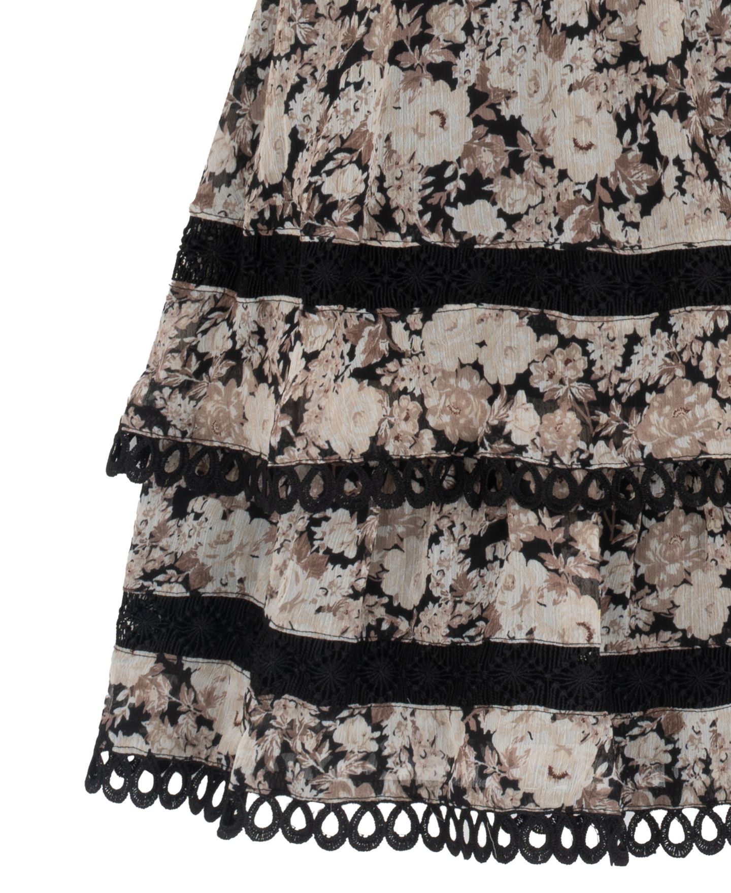 Платье Rare Editions Printed Floral Chiffon Puff Sleeve Smocked Bodice Dress для девочек, цвет: Чёрный — фото 7