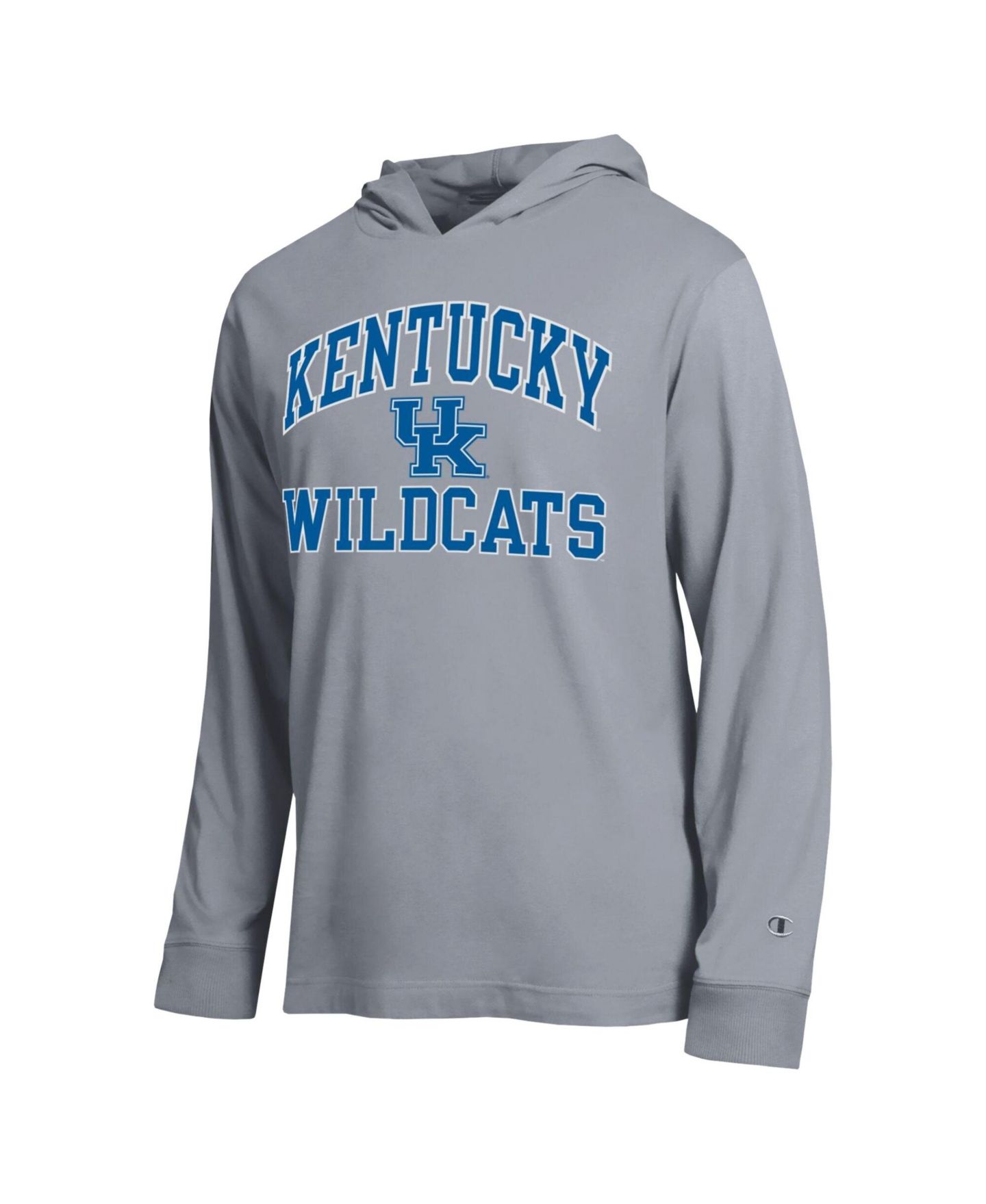 Мужская футболка Champion Heather Gray Kentucky Wildcats High Motor All-Star Long Sleeve Hooded — фото 3