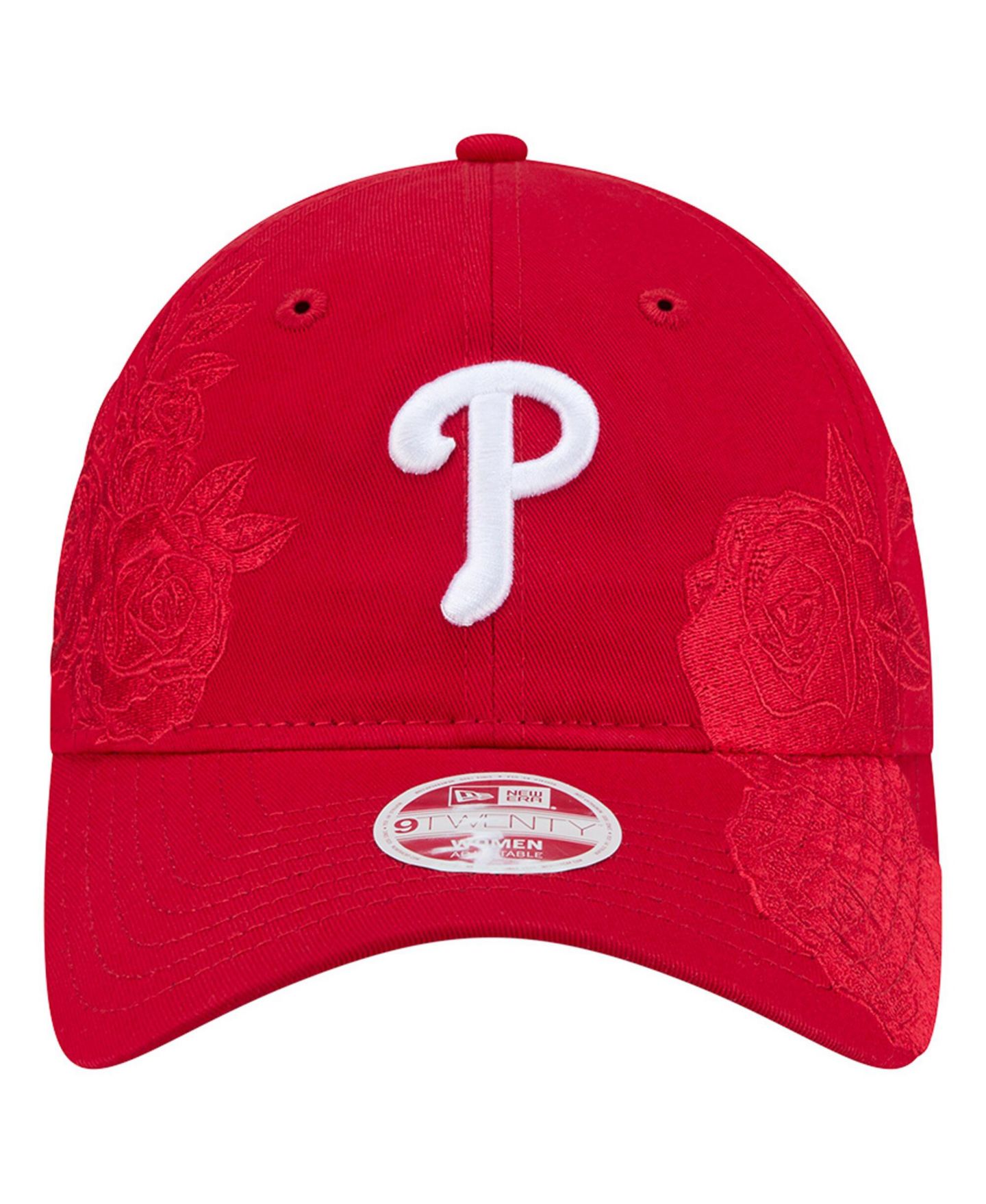 Женская кепка New Era Red Philadelphia Phillies Roses 9TWENTY Adjustable Hat — фото 4