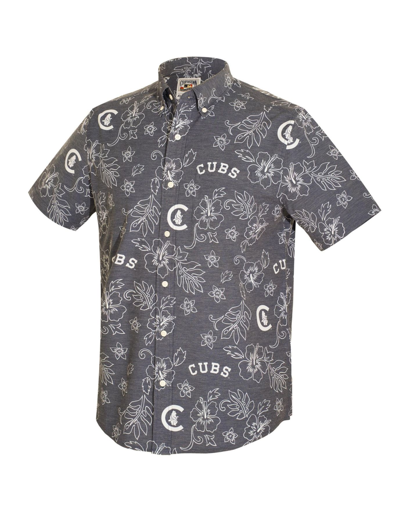 Мужская футболка Reyn Spooner Navy Chicago Cubs Cooperstown Kekai Performance Button-Down Tri-Blend — фото 3