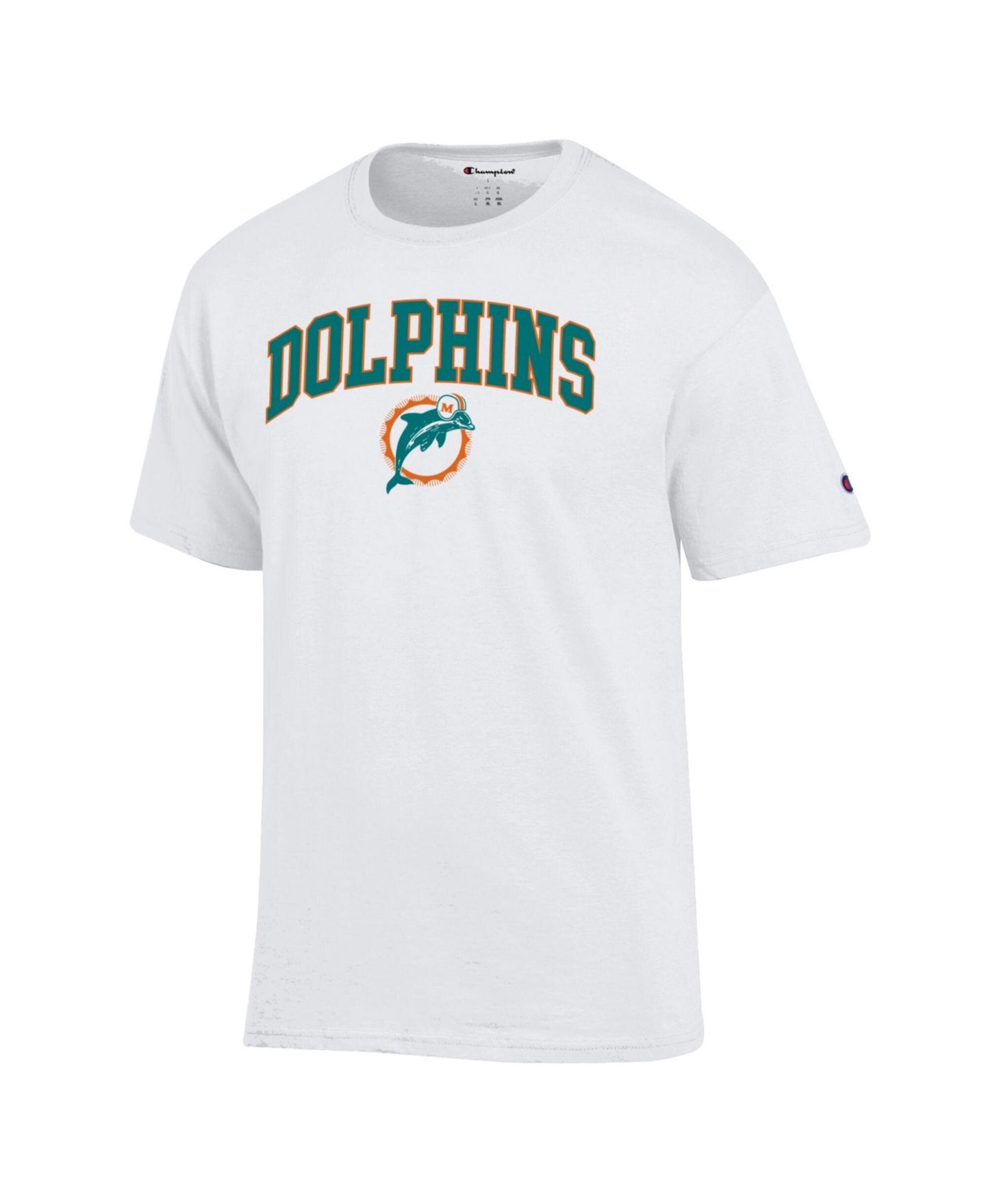 Мужская футболка Champion White Miami Dolphins Arch Over Logo — фото 3