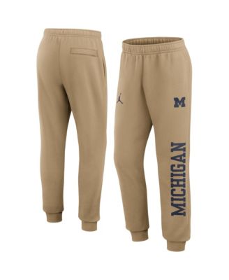 Men's Beige Michigan Wolverines Primetime Club Fleece Joggers