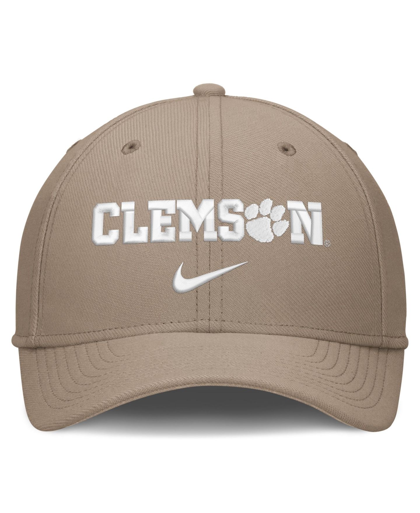 Мужская кепка Nike Khaki Clemson Tigers Rise On-Field SwooshFlex Dri-FIT Flex Hat — фото 4
