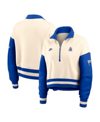 Women's Duke Blue Devils Legacy Oversized Cropped Quarter-Zip Pullover Sweatshirt