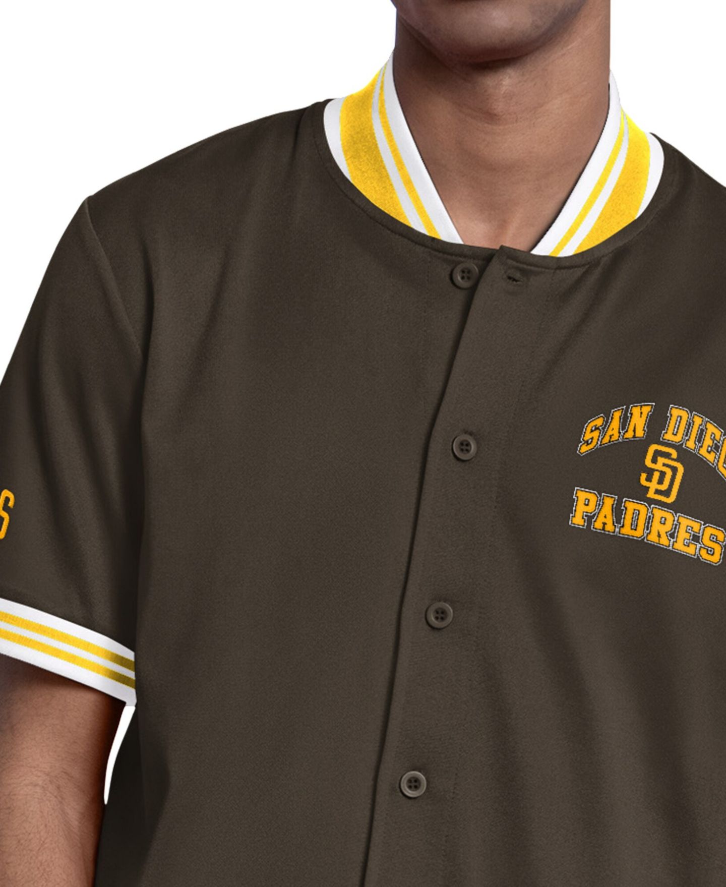 Мужская куртка Starter Brown San Diego Padres Button-Up Short Sleeve — фото 3