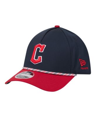Men's Navy/Red Cleveland Guardians Rope M-Crown A-Frame 39THIRTY Flex Hat