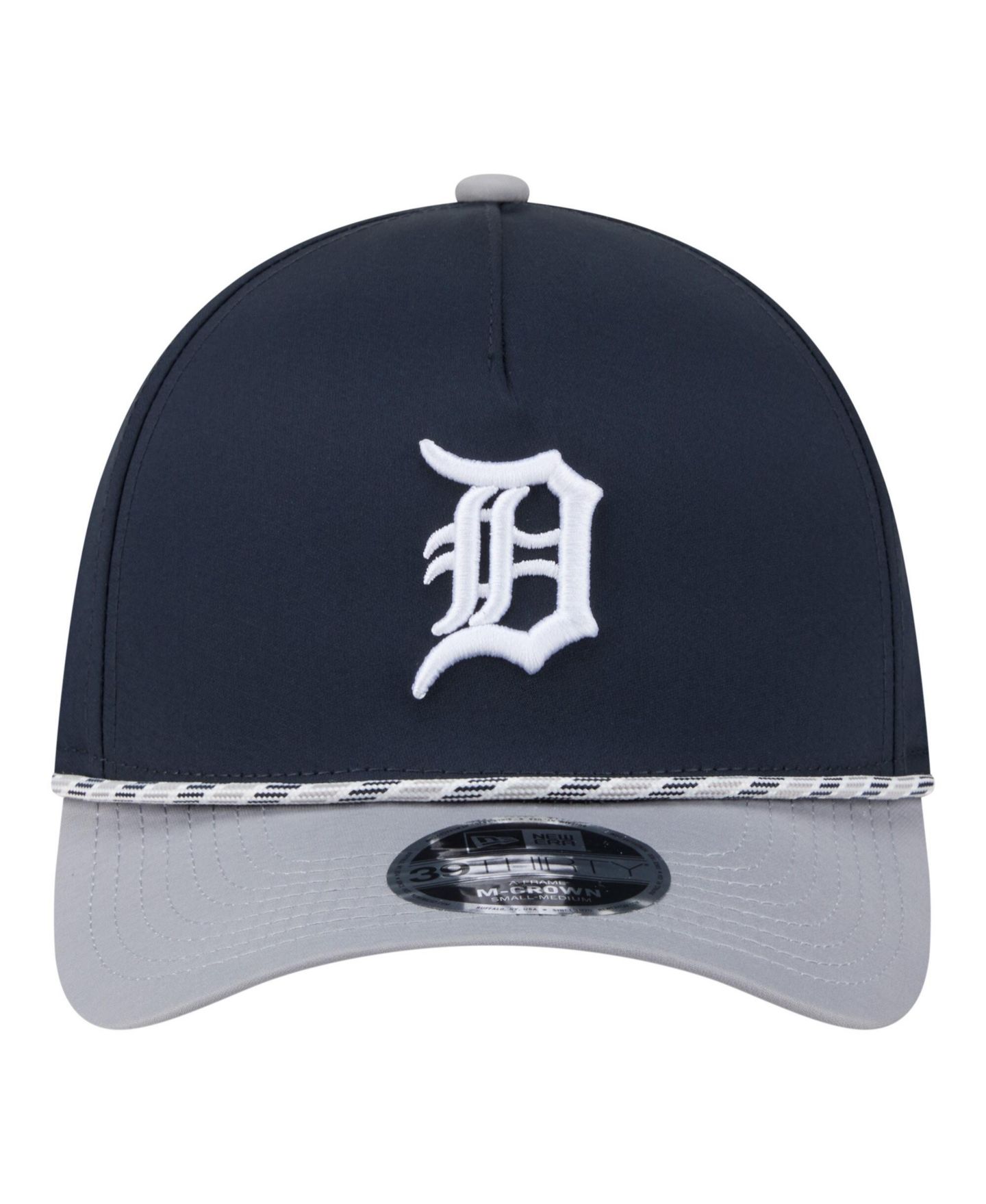 Мужская кепка New Era Navy/Gray Detroit Tigers Rope M-Crown A-Frame 39THIRTY Flex Hat — фото 5