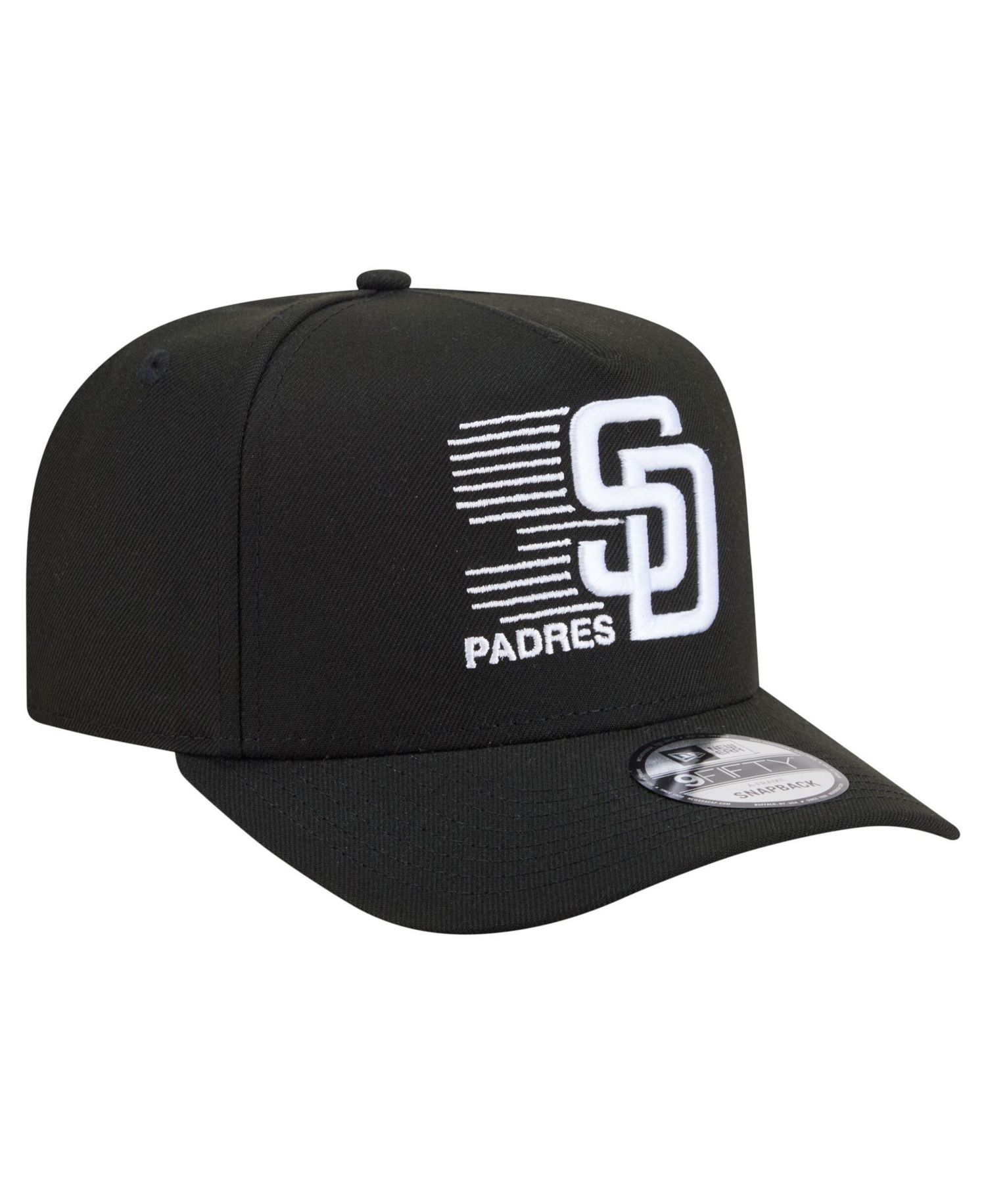 Men's Black San Diego Padres Motion A-Frame 9FIFTY Snapback Hat