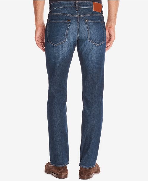 Hugo Boss BOSS Men's Regular/Classic-Fit Dark Wash Whiskered Jeans ...