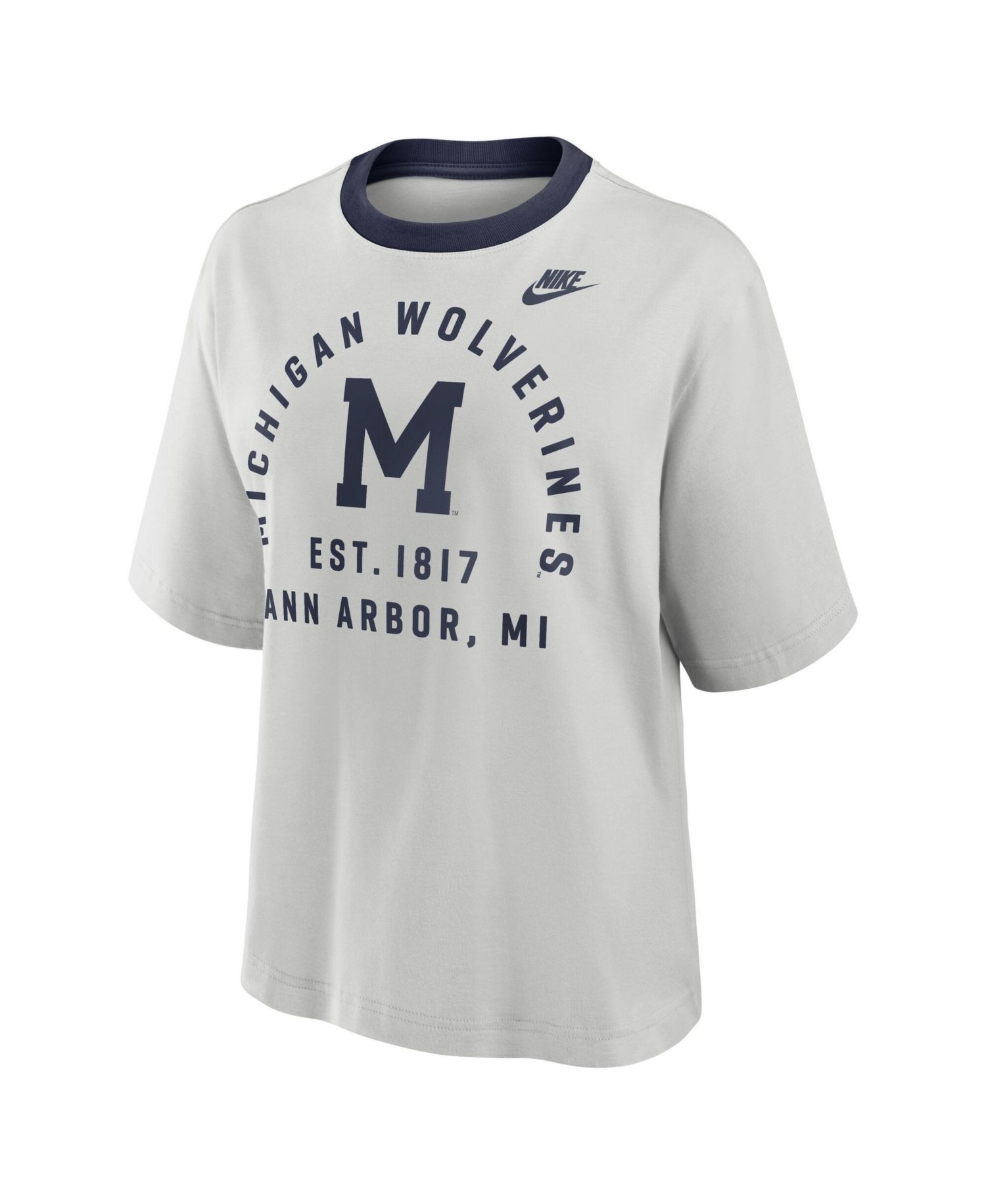 Women's Michigan Wolverines Legacy Arch Script Boxy Screen Print T-Shirt