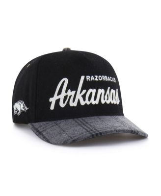Men's and Women's Black Arkansas Razorbacks Windowpane Plaid Collection Hitch Adjustable Hat