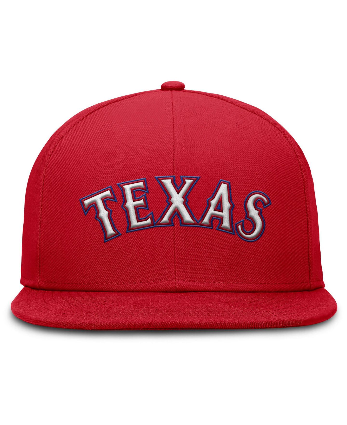 Мужская кепка Nike Red Texas Rangers Wordmark Dri-FIT Round Bill True Fitted Hat — фото 4