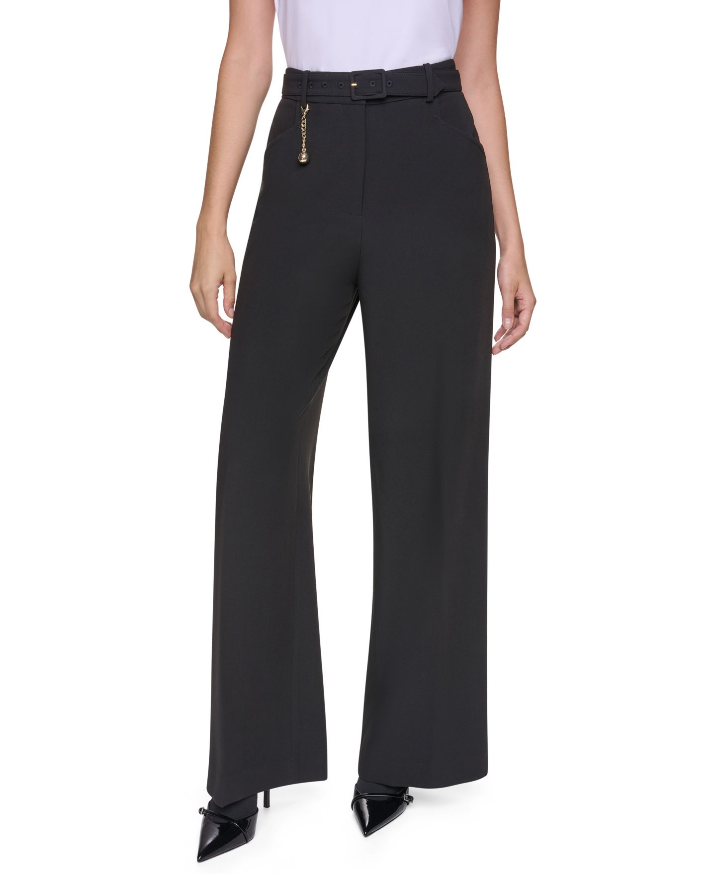 Женские брюки Sonia Rykiel Mid-Rise Belted Straight, цвет: Чёрный — фото 1