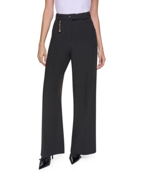 Женские брюки Sonia Rykiel Mid-Rise Belted Straight, цвет: Чёрный