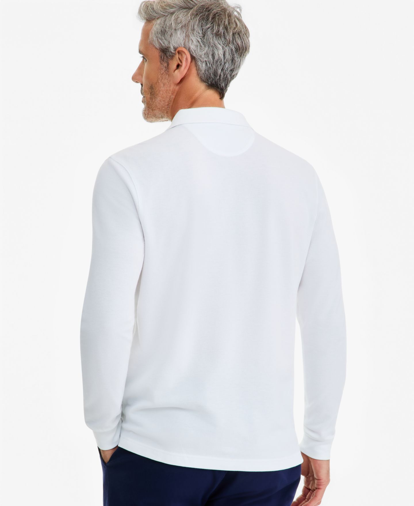 Мужское поло Club Room Solid Stretch Polo Shirt, цвет: Яркий белый — фото 5