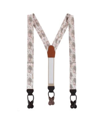 Men's Fall Apple Orchard Silk Novelty Button End Suspenders