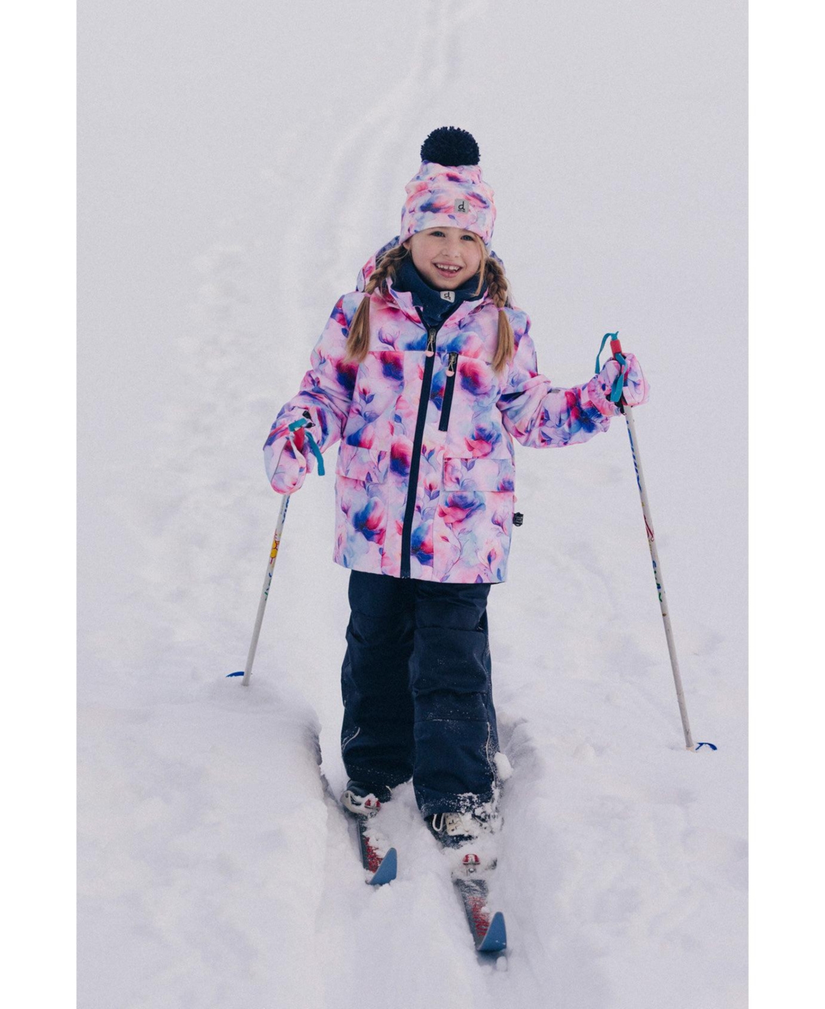 Deux par Toddler Girls Two Piece Play Snowsuit Watercolor Floral Print with Pants