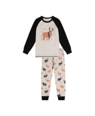 Toddler Boys Cotton Two Piece Pajama Set Elk Print